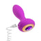 Vibrating anal plug with sapphire gem base in purple with charging cable