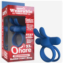 Screaming O Rechargeable O Hare XL Vibrating Ring Blue with playful design and double ring feature.