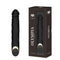 Olympia Liquid Silicone Vibe in Black with realistic texture and powerful vibrations, packaged in a stylish box.
