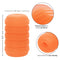 Pop Sock!™ Ribbed Orange reversible masturbator with textured interior for added sensations, 3.5 inches tall, open-ended for easy cleaning.