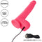Rechargeable 7" thrusting and vibrating silicone dildo with suction base, USB charging cord included.