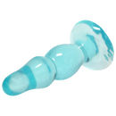Crystal Jellies Novice Pop Plug 4 Inch Teal in translucent teal finish, designed for beginner anal exploration.