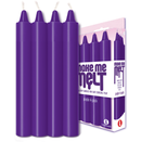 Make Me Melt Sensual Warm-Drip Candles 4pk Purple, four slim purple candles for sensual and temperature play.