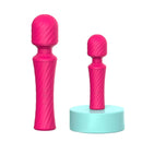 Glow Mini Power Wand in Pink with silky texture, compact design, and warming glow for intense pleasure and comfort.