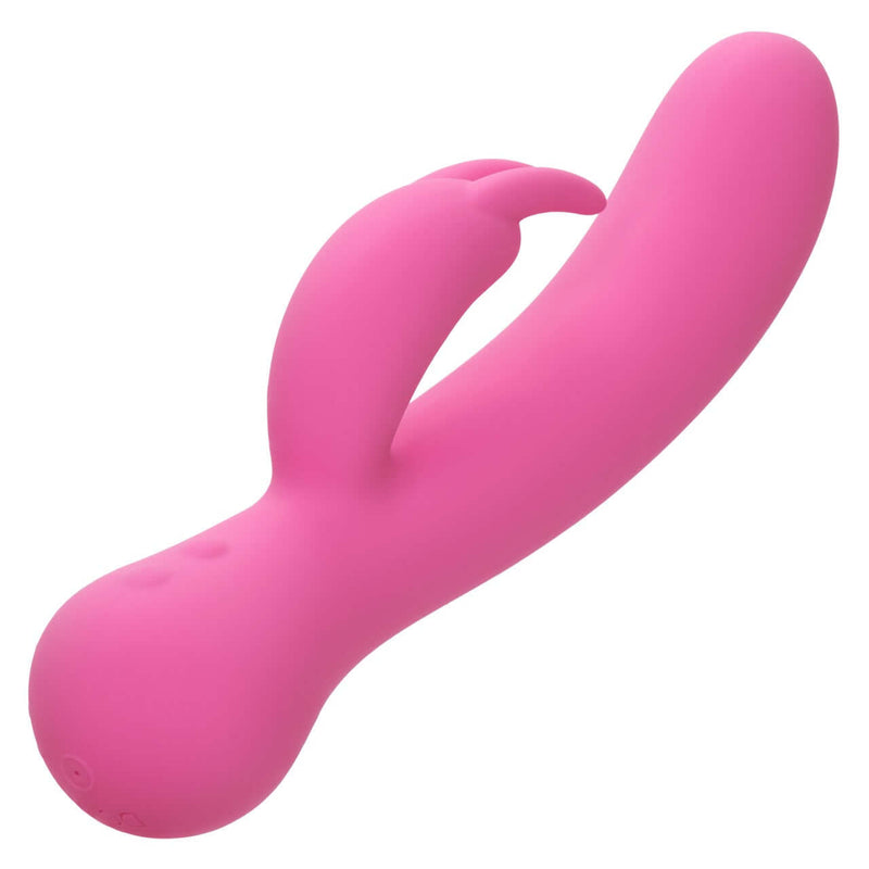 First Time® Rechargeable Bunny, dual stimulation vibrator, pink, waterproof, intense rumbling vibrations, turbo boost function.