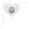 Heart-shaped size comparison chart with a quarter for Love Rainbow GAY AF Glitter Velvet Heart Nipple Pasties by Pastease.