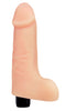 Real Feel Lifelike No. 2 Vibrating Dildo 8 inches in light skin tone with soft texture and ballsy base.