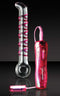 Icicles No. 4 10-Function Glass G-Spot Vibrating Wand with Pink Ribbon and Power Supply