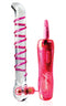 Icicles No. 4 10-Function Glass G-Spot Vibrating Wand with pink ribbon and power supply