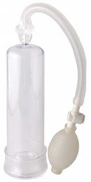 Beginners Power Penis Pump Clear, a transparent pump designed for first-time users, featuring an easy-grip bulb for optimal performance.