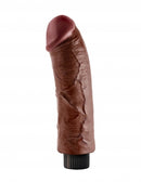 King Cock 8 inches Vibrating Dildo Brown showcasing realistic design with lifelike details and powerful vibration.