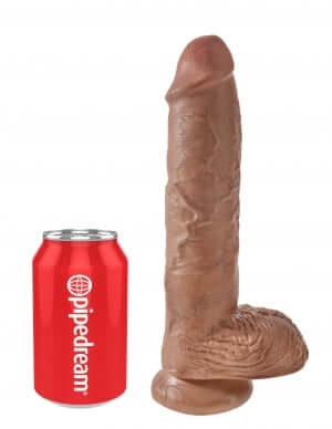 KING COCK 10 IN COCK W/BALLS TAN-3