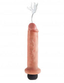 King Cock 7 inches Squirting Dildo Beige with realistic texture and squirt feature for enhanced pleasure.