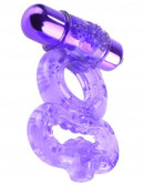 Fantasy C-Ringz Infinity Vibrating Super Ring Purple with dual-ring design and vibrating bullet for enhanced stimulation.
