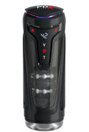 PDX Elite Moto Bator Pro Masturbator Black featuring a sleek design with control panel for enhanced pleasure.