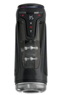 PDX Elite Moto Bator Pro Masturbator Black showcasing its sleek design and control panel for enhanced pleasure.
