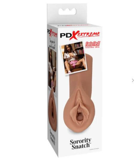 PDX Extreme Sorority Snatch Brown Stroker packaging showing realistic texture and design