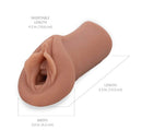 PDX Extreme Sorority Snatch Brown Stroker with dimensions: Insertable length 4.2 in, total length 5.3 in, width 2.0 in