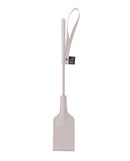 Bright peach faux leather Peaches 'n CreaMe Riding Crop with flexible shaft, 12 inches long, perfect for playful taps and teases.