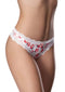 Crotchless Thong S/M Peach with Lace Trim by Magic Silk in Sweet Treats Collection