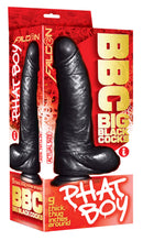 Falcon Big Black Cock Phat Boy 10 inches Dildo in packaging showcasing its bold design and features.