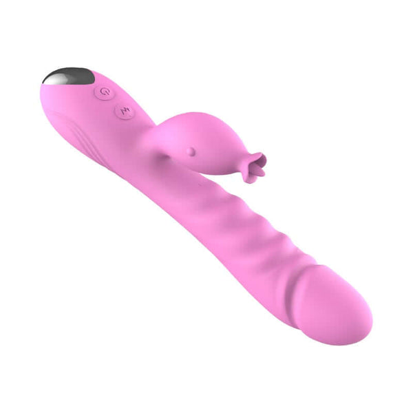 Red Queen Premium Rabbit Vibe in Pink with dual motors for internal and external stimulation.