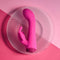Selopa Butterfly Love powerful petite vibrator with curved shaft and butterfly stimulator on pink background