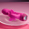 Selopa Butterfly Love Petite Vibrator with Curved Shaft and Butterfly Stimulator in Pink on a Glass Plate