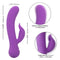 Purple First Time® Rechargeable Pleaser showcasing dual stimulation, intense rumbling vibrations with turbo boost, and waterproof features.