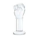 Gläs 5 Inch Glass Fist Butt Plug with realistic hand texture and tapered base for secure play