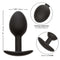 Weighted Silicone Plug with ergonomic design and body-safe material featuring a 0.57 oz. weighted ball, 3” length and 1.25” diameter.