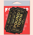 Pastease Pound Town One-Way Tickets Gold Glitter Pasties in packaging
