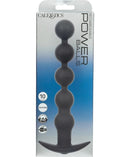 Rechargeable Power Balls Silicone Anal Beads Black packaging showing multi-speed vibrating anal beads.