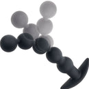 Rechargeable Power Balls Silicone Anal Beads Black with graduated 5-bead design and flexible silicone for customizable stimulation.