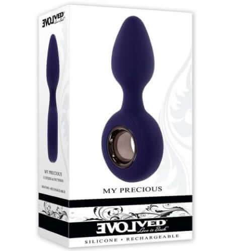 Evolved My Precious vibrating plug with ringed handle in retail packaging