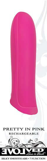 Compact Pretty In Pink Mini Vibrator, powerful rechargeable bullet with 7 vibration settings for intense pleasure.