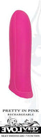 Compact Pretty In Pink Mini Vibrator, powerful rechargeable bullet with 7 vibration settings for intense pleasure.