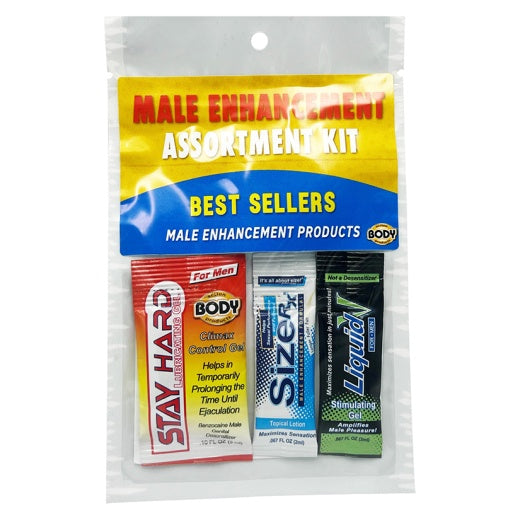 Male Enhancement Products Assortment Kit featuring best-selling formulas for confidence and stamina.