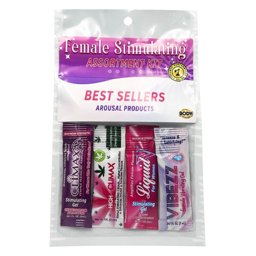 Female Stimulating Products assortment kit featuring best-selling arousal gels for enhanced pleasure.