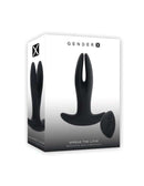 Gender X Spread The Love Vibrating Anal Plug with Remote Control Black packaging featuring prostate stimulation design.