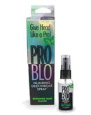 Pro Blo Deep Throat Spray 24 Pc Display with refreshing mint flavor spray and colorful packaging for retail display.