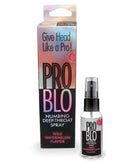 Pro Blo Deep Throat Spray 24 Pc Display with Wild Watermelon flavor packaging and bottle.
