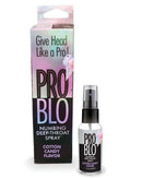 Pro Blo Deep Throat Spray 24 Pc Display featuring cotton candy flavor in a compact retail display.