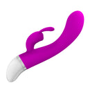 Pretty Love Freda Silicone Rabbit Vibrator showcasing its sleek design for dual-action stimulation.