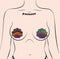 Mermaid-inspired opalescent purple and gold seashell pasties by Pastease, perfect for beachwear and summer fashion.