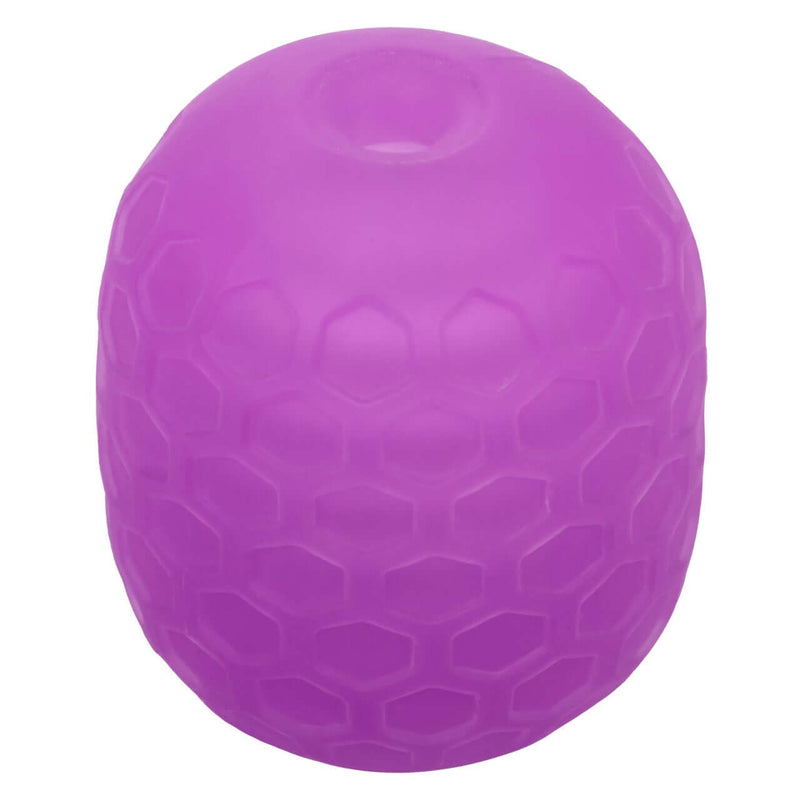 Pop Sock!™ Textured Purple Stroker dual-texture reversible masturbator with unique design and stretchy material for maximum pleasure