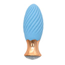 Goddess Diamond Tulip Massager - Blue 7-Function Bullet-Style Vibrator with Swirl Texture from Nasstoys