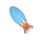 Goddess Diamond Tulip Massager in Blue with Swirl Texture and Rose Gold Base.