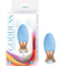 Goddess Diamond Tulip Massager - Blue, 7-function bullet-style vibrator with swirl texture in packaging