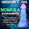 Creature Cocks Nomura Jellyfish Silicone Dildo in pale blue and pink, designed for unique sensations with a mushroom-shaped head and bumpy texture.